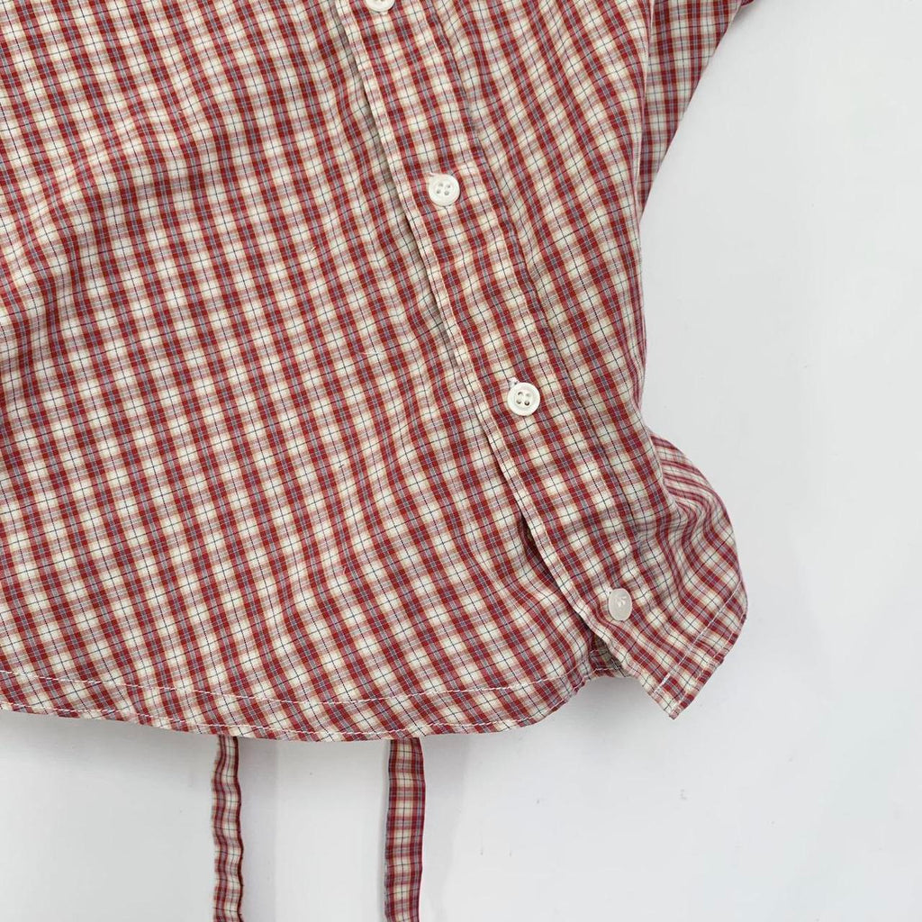 Plaid asymmetric shirt