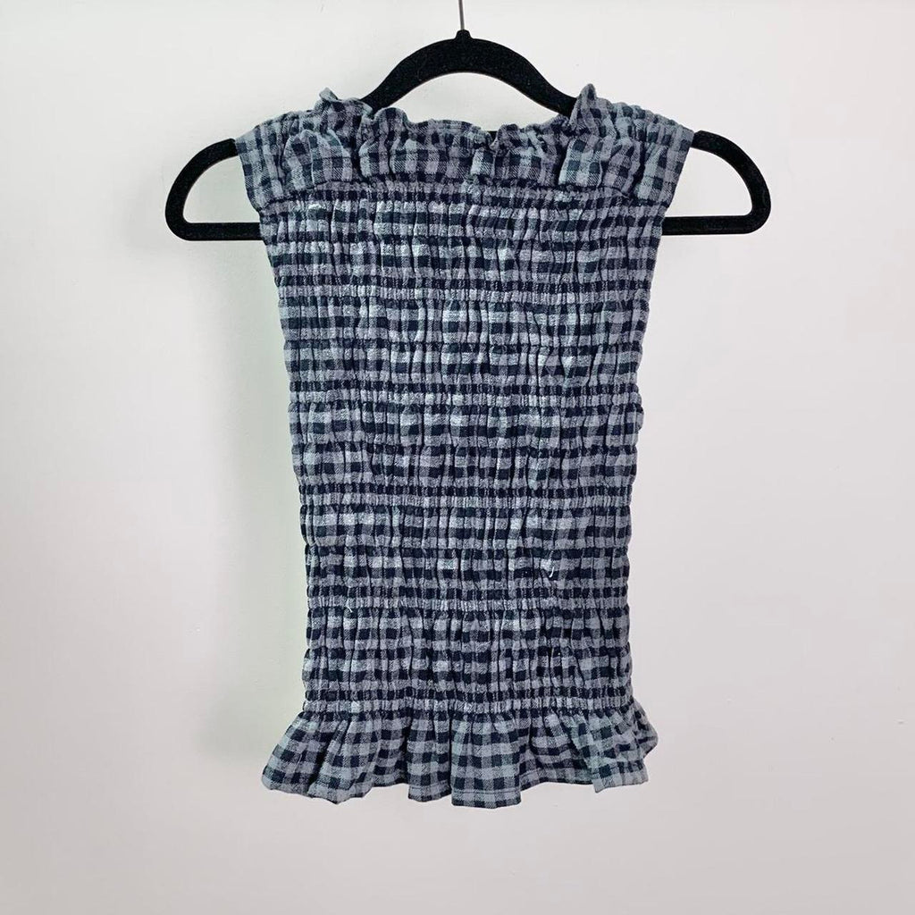 Checkered Ruched Tank Top