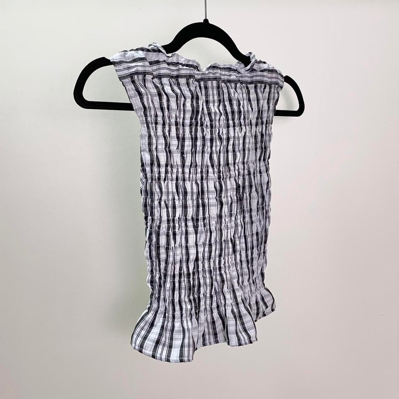 Plaid ruched tank top