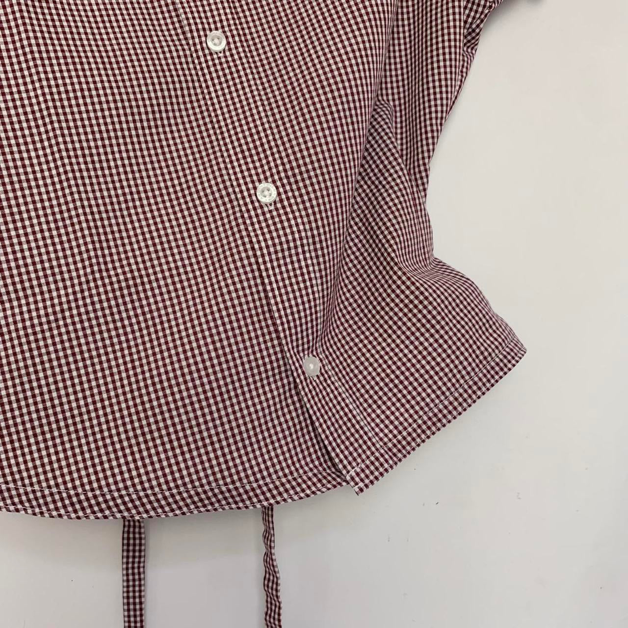 Plaid asymmetric shirt