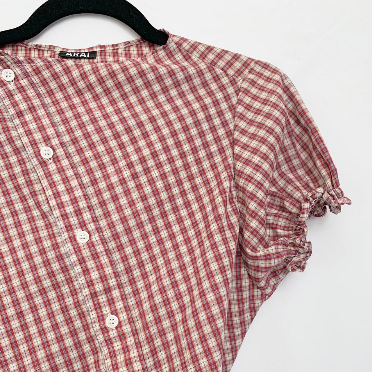 Plaid asymmetric shirt