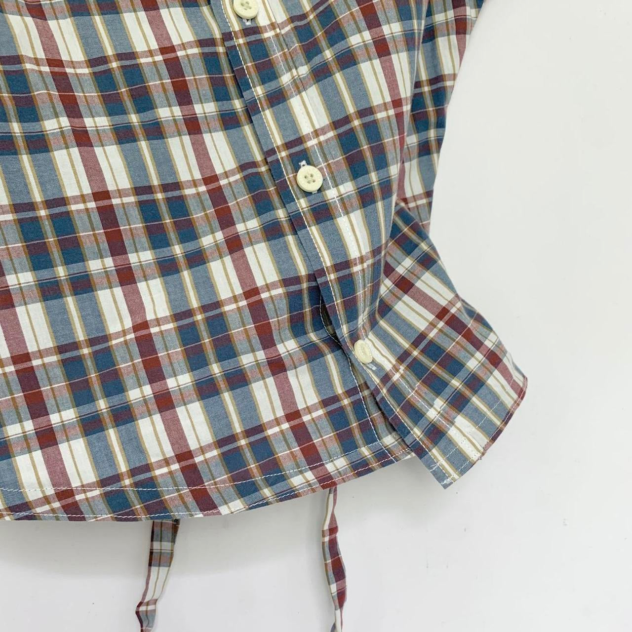Plaid asymmetric shirt