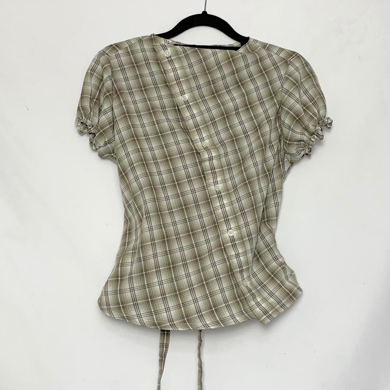 Plaid asymmetric shirt