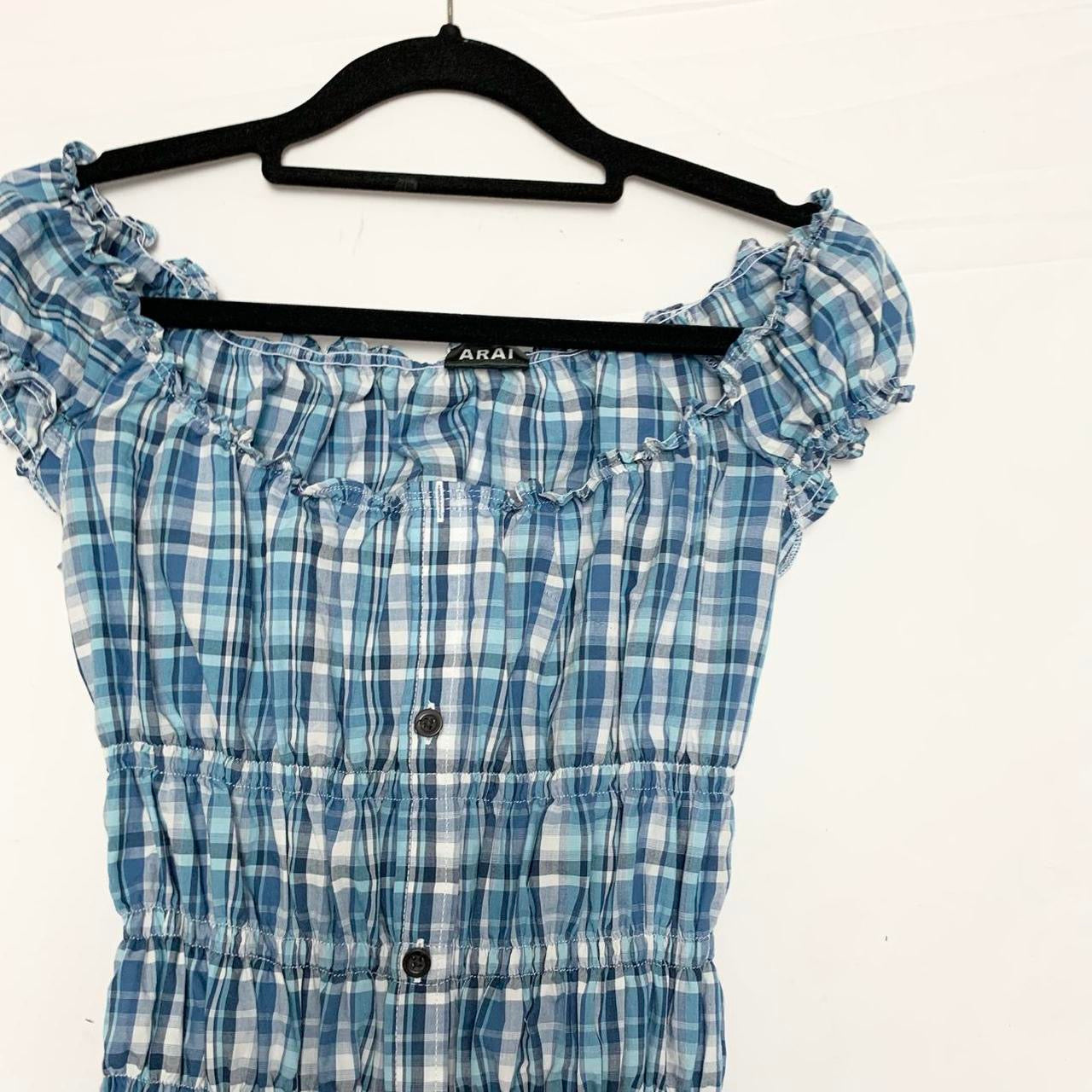 Plaid milkmaid top
