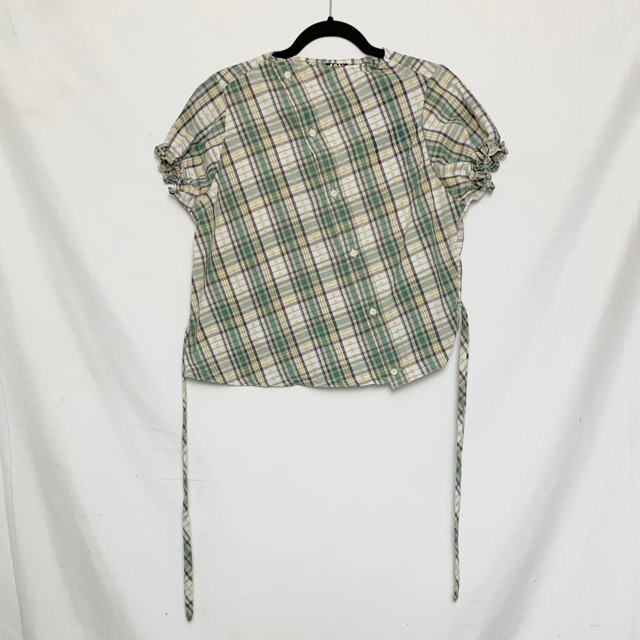 Plaid asymmetric shirt