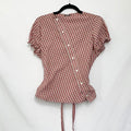 Plaid asymmetric shirt