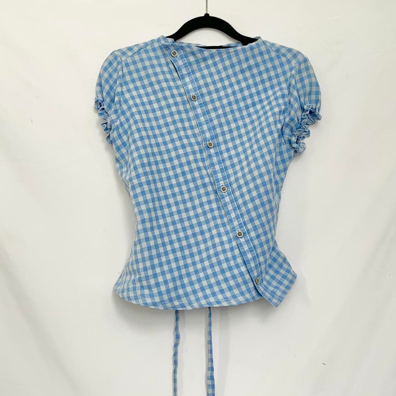 Plaid asymmetric shirt