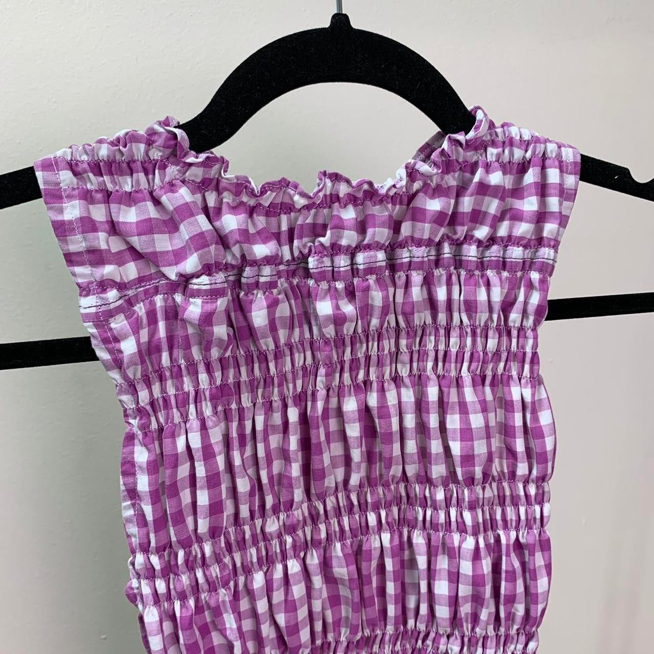 Checkered Ruched Tank Top