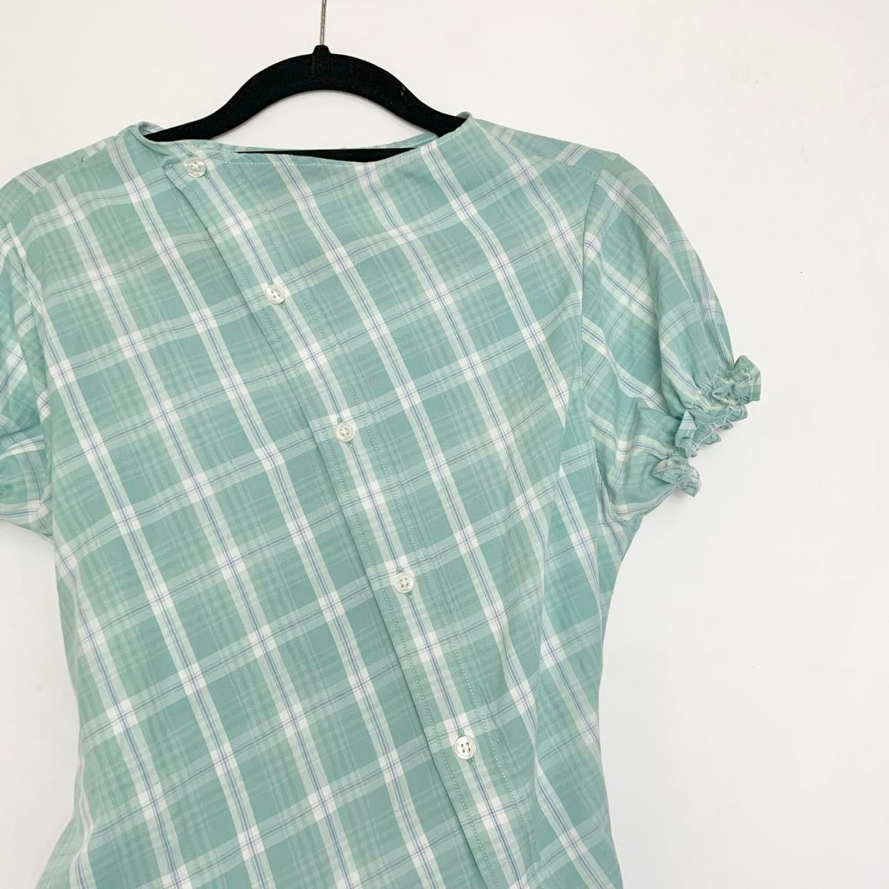 Plaid asymmetric shirt