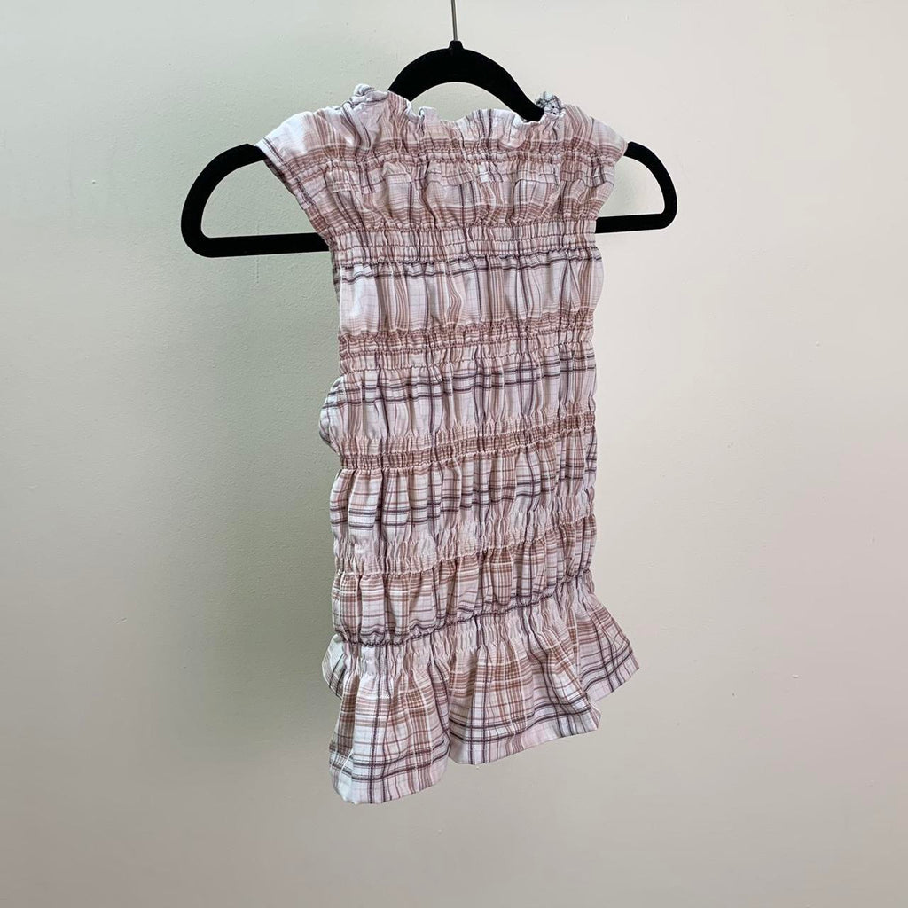 Plaid Ruched Tank Top