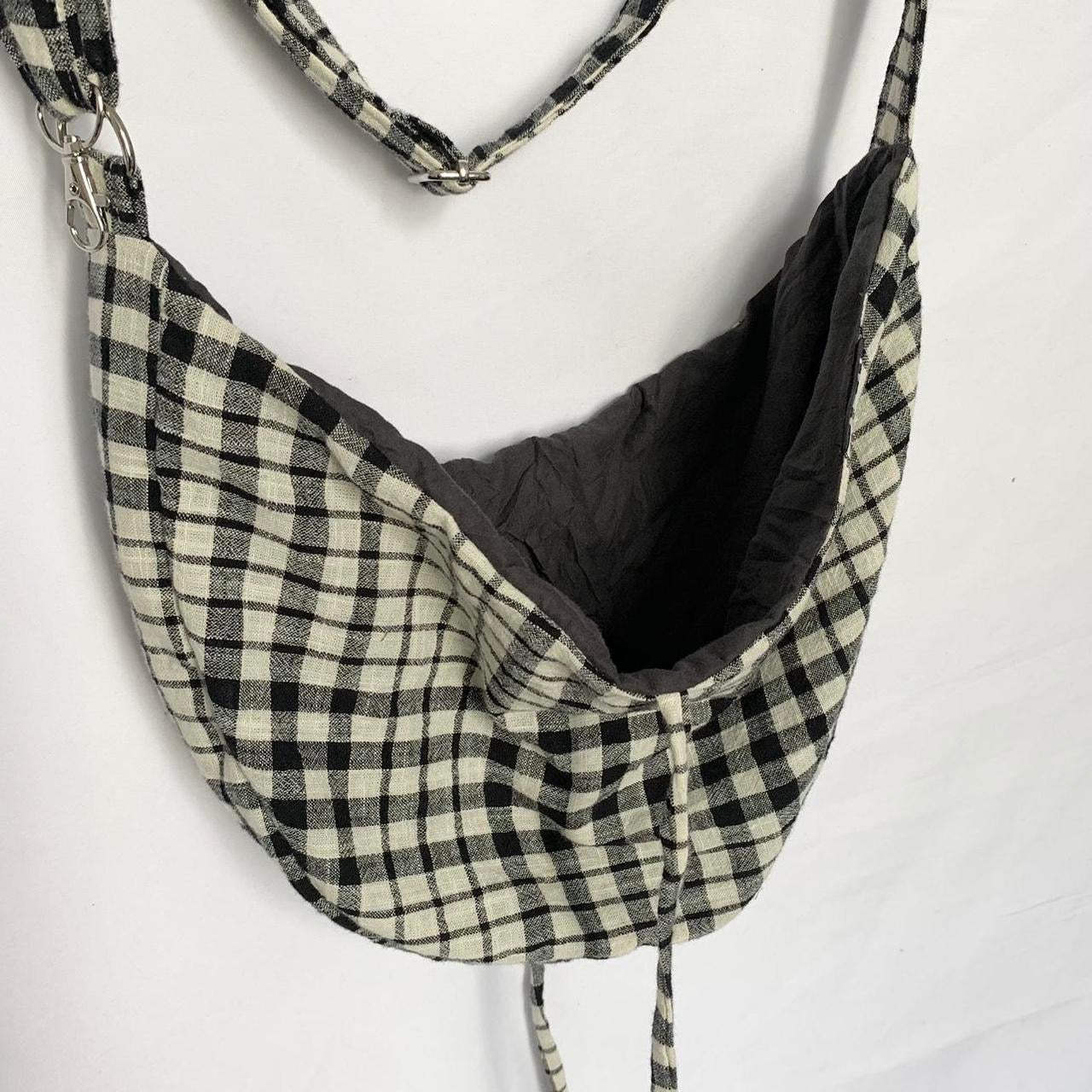 Checkered Crescent Bag