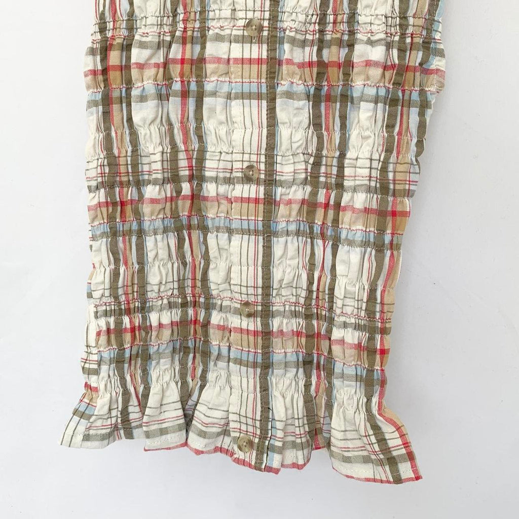 Plaid Ruched Tank Top