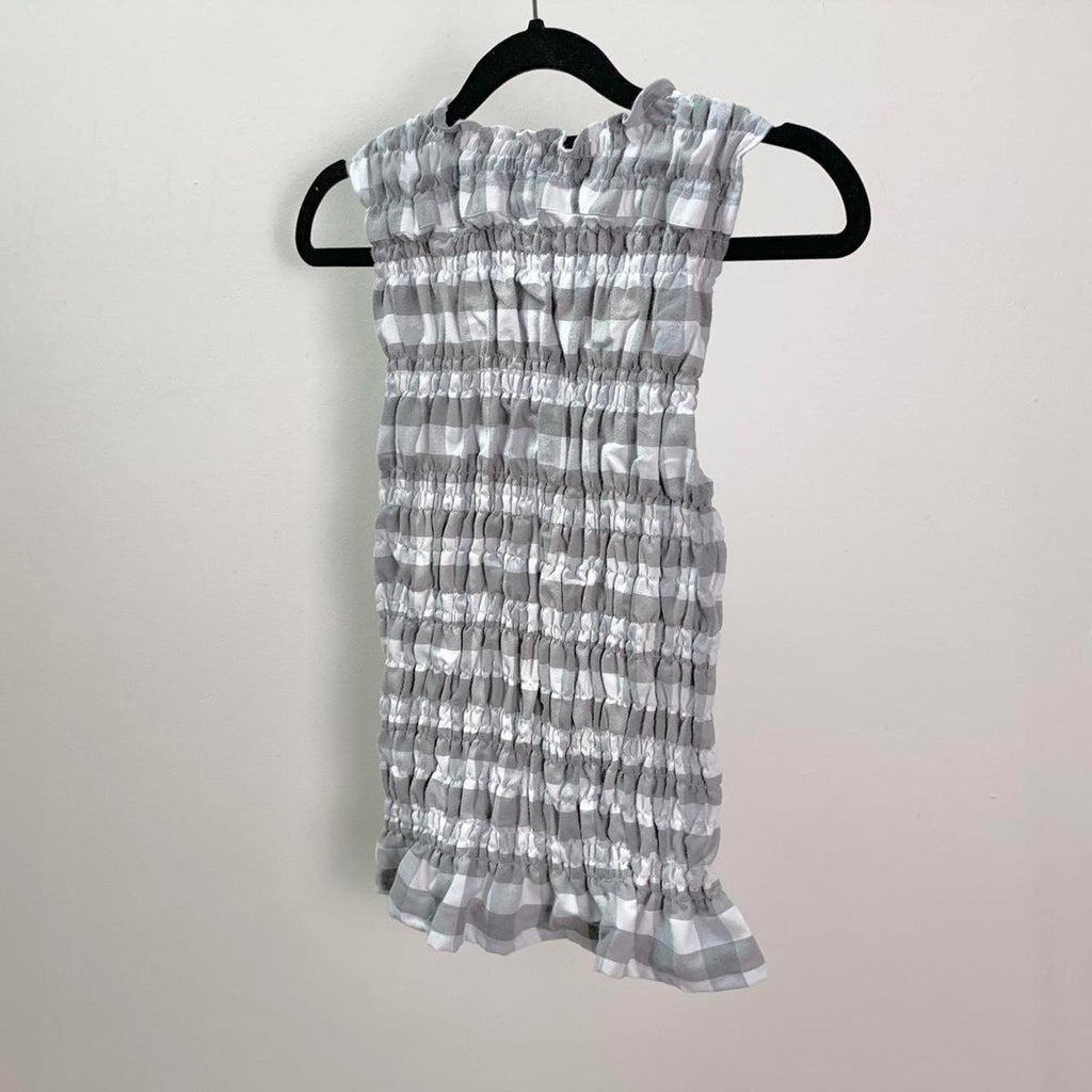 Checkered Ruched Tank Top