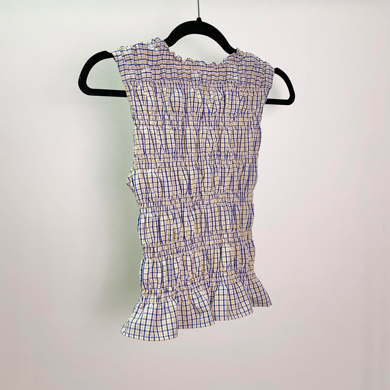 Checkered Ruched Tank Top