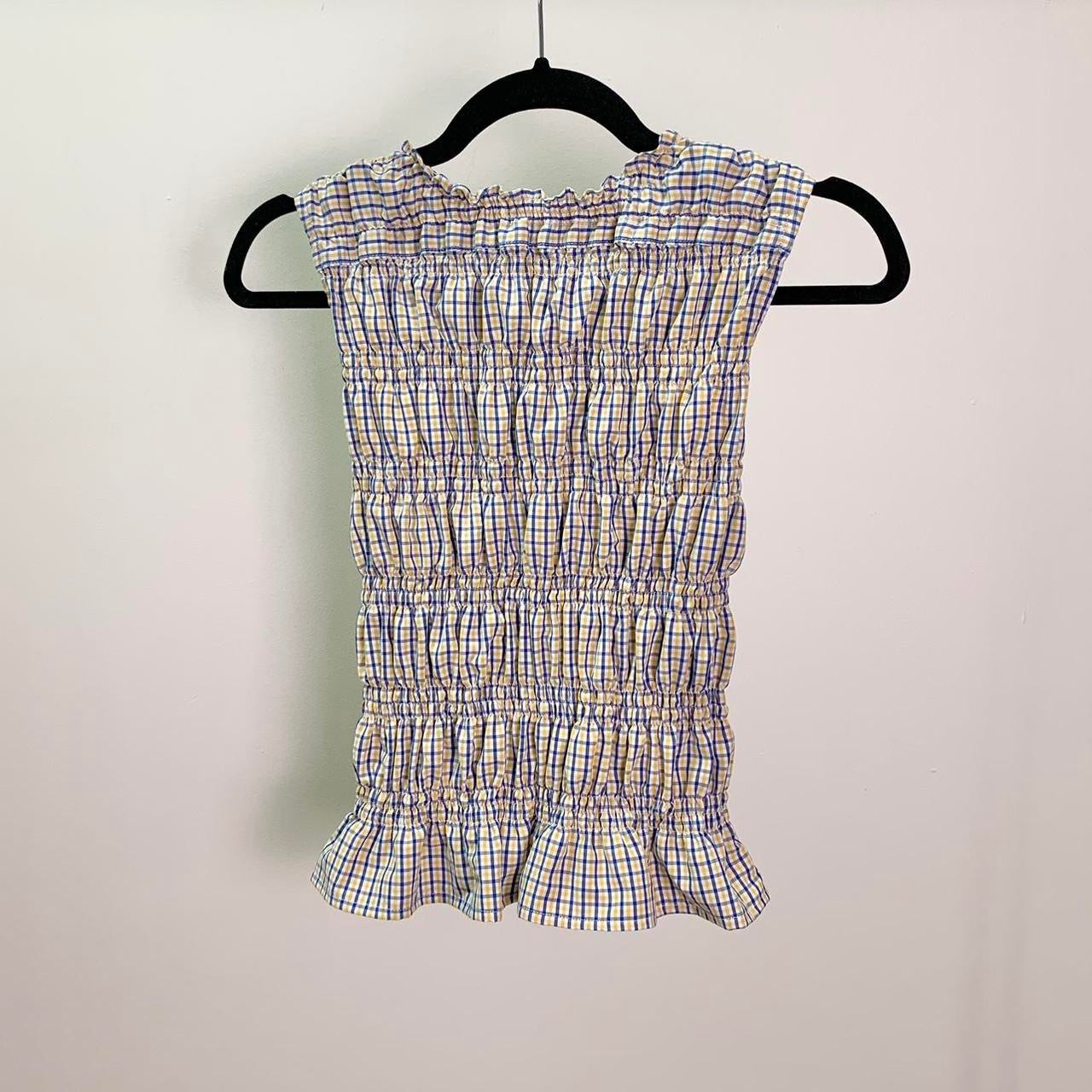 Checkered Ruched Tank Top