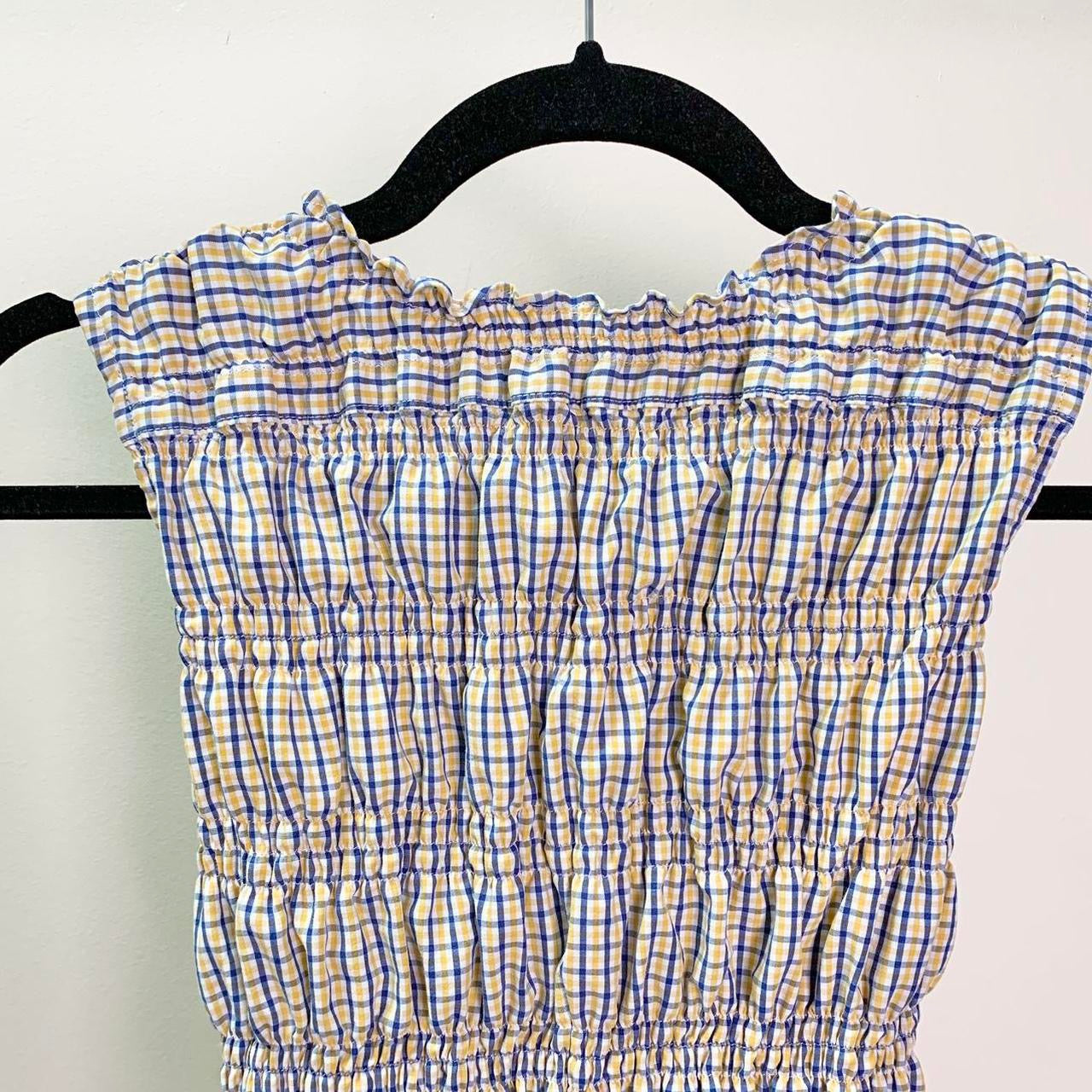 Checkered Ruched Tank Top