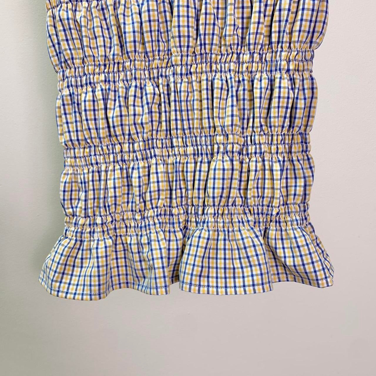 Checkered Ruched Tank Top
