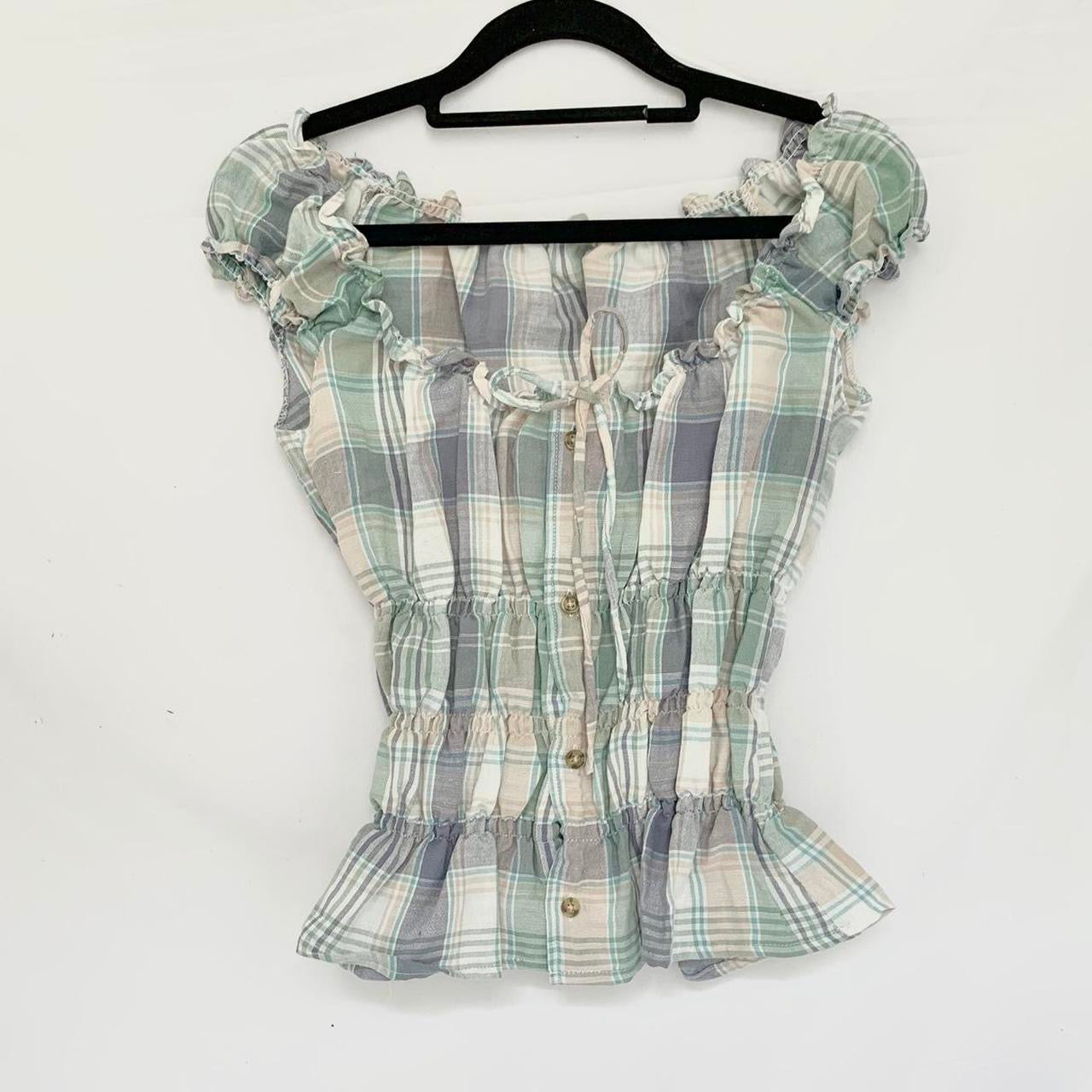 Plaid Milkmaid Top