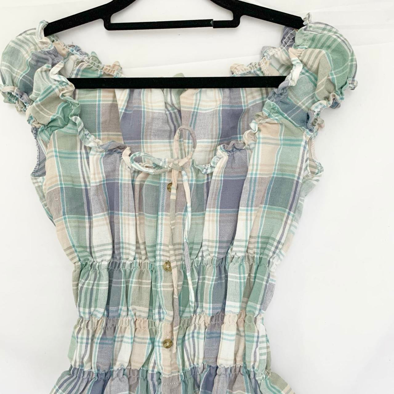 Plaid Milkmaid Top