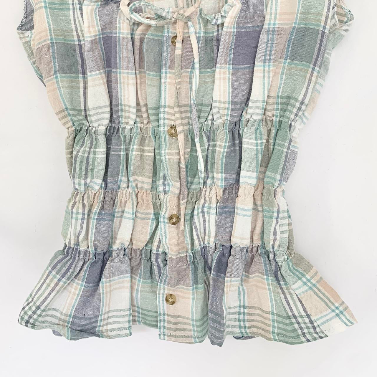 Plaid Milkmaid Top