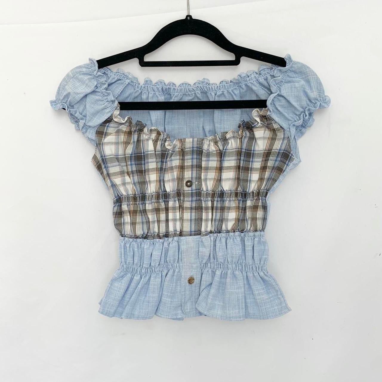 Plaid Milkmaid Top