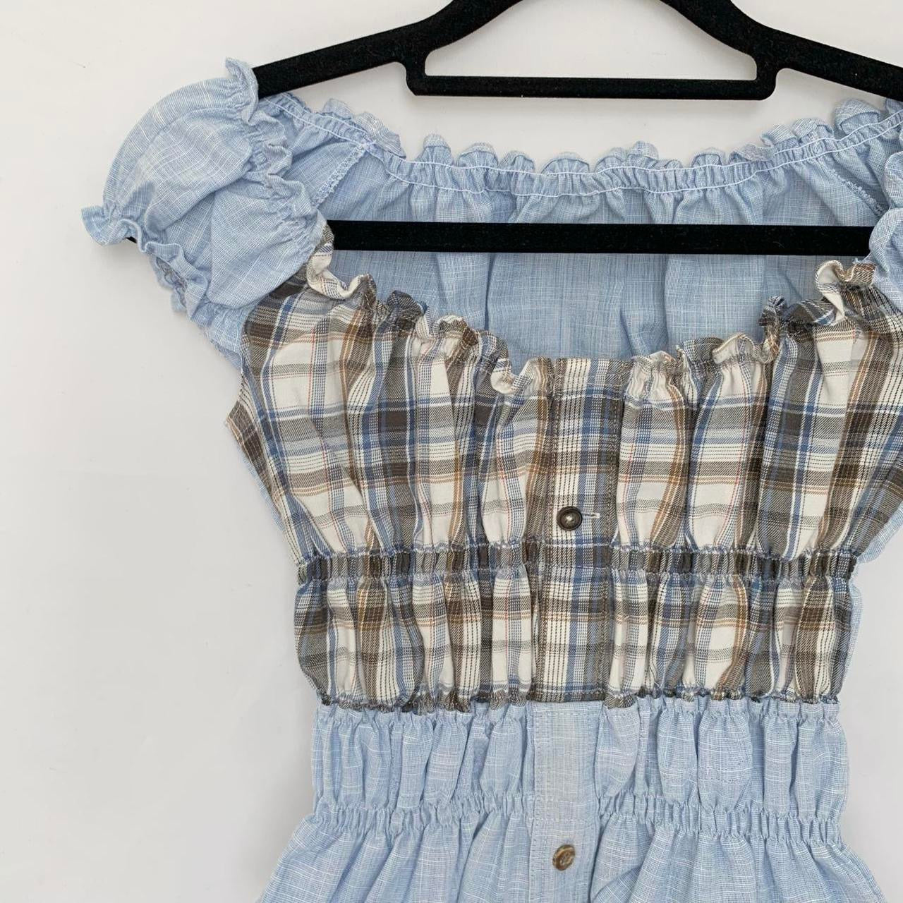 Plaid Milkmaid Top