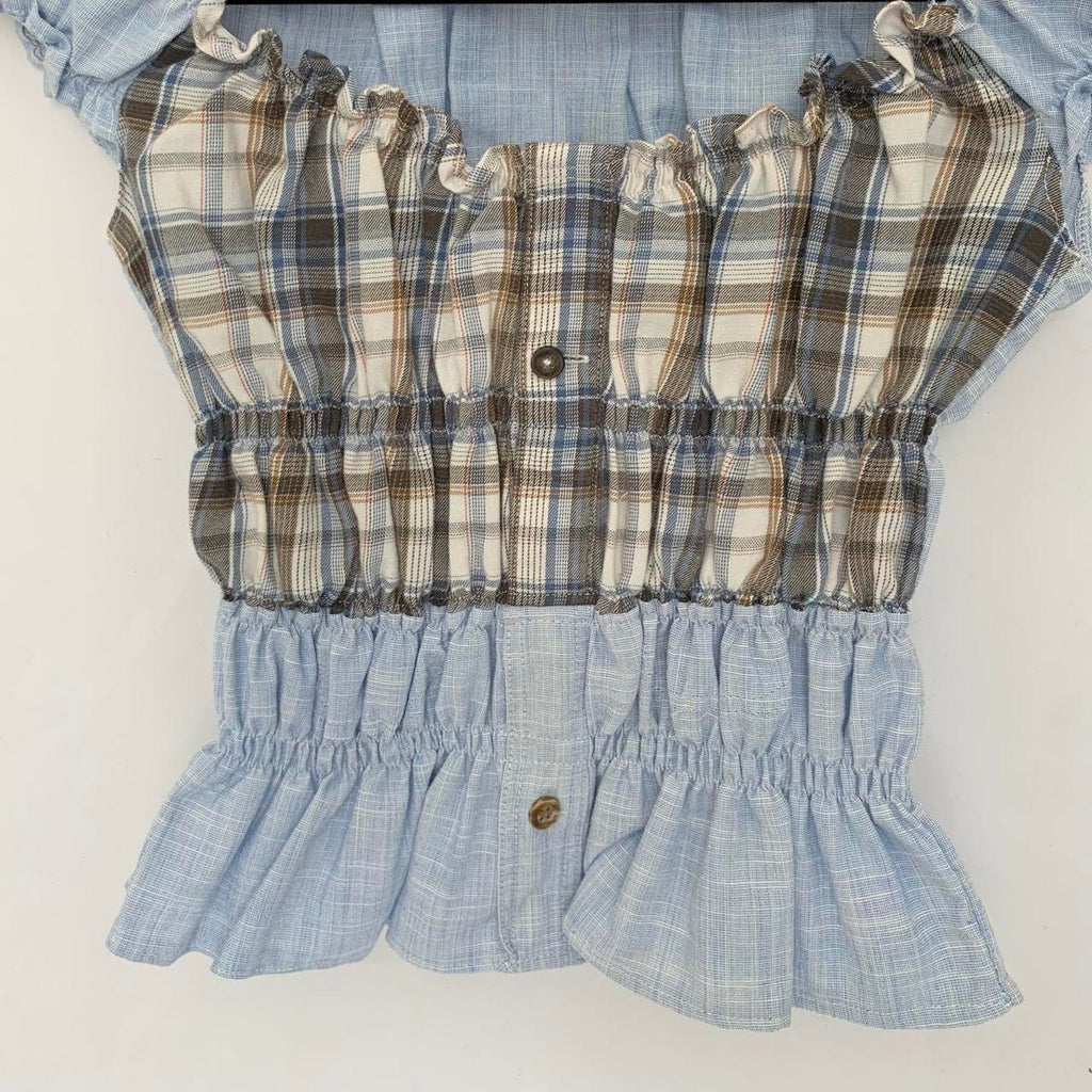 Plaid Milkmaid Top